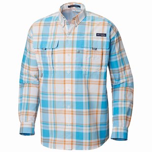 Columbia PFG Super Bahama™ Långärmad Tröja Herr Blå/Vita (BLEUW3681)